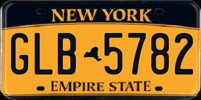 NY license plate GLB5782