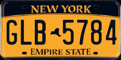 NY license plate GLB5784