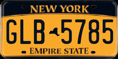 NY license plate GLB5785