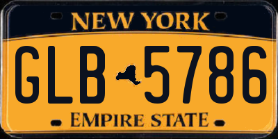 NY license plate GLB5786