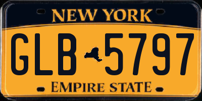 NY license plate GLB5797