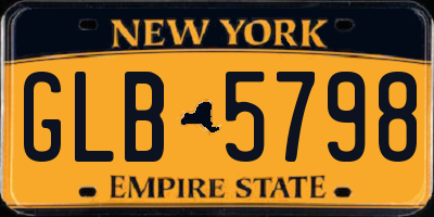 NY license plate GLB5798