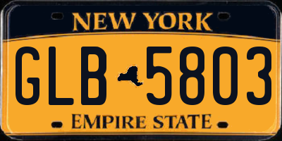 NY license plate GLB5803