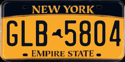 NY license plate GLB5804
