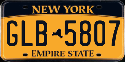 NY license plate GLB5807
