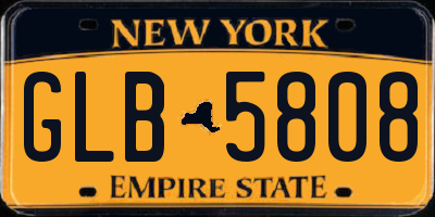 NY license plate GLB5808