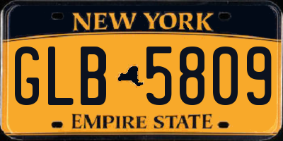 NY license plate GLB5809