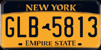 NY license plate GLB5813