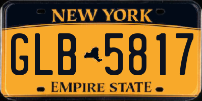 NY license plate GLB5817