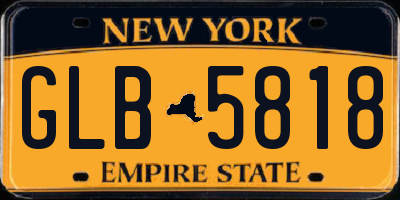 NY license plate GLB5818