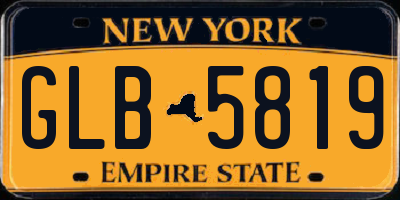 NY license plate GLB5819