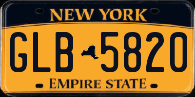 NY license plate GLB5820