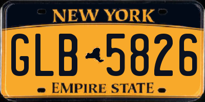 NY license plate GLB5826