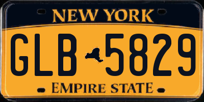 NY license plate GLB5829