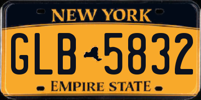 NY license plate GLB5832