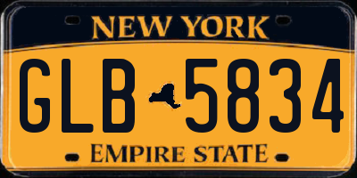 NY license plate GLB5834