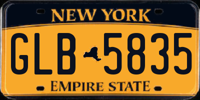 NY license plate GLB5835