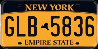 NY license plate GLB5836