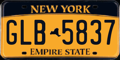 NY license plate GLB5837