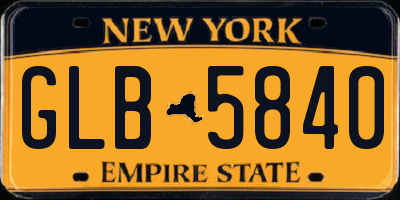 NY license plate GLB5840