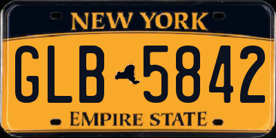 NY license plate GLB5842