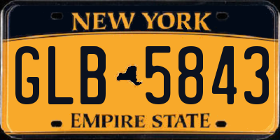 NY license plate GLB5843