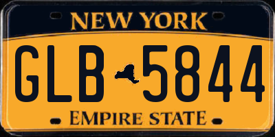 NY license plate GLB5844