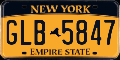 NY license plate GLB5847