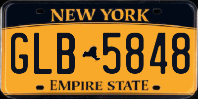 NY license plate GLB5848