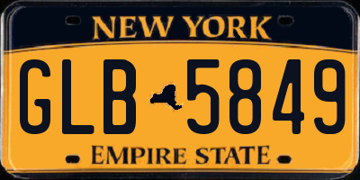 NY license plate GLB5849