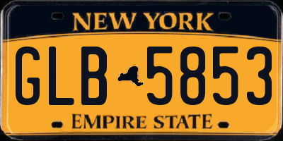 NY license plate GLB5853