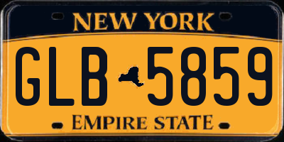 NY license plate GLB5859