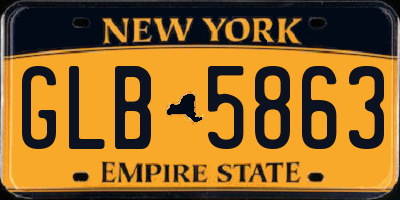 NY license plate GLB5863