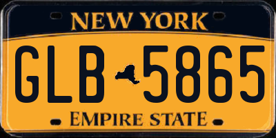 NY license plate GLB5865