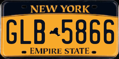 NY license plate GLB5866