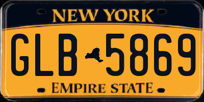 NY license plate GLB5869
