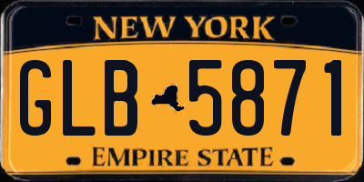 NY license plate GLB5871