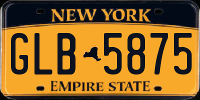 NY license plate GLB5875