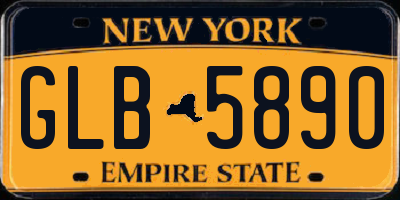 NY license plate GLB5890