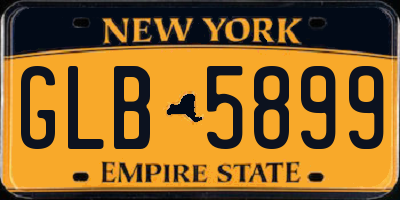 NY license plate GLB5899
