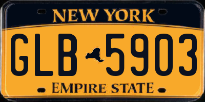 NY license plate GLB5903