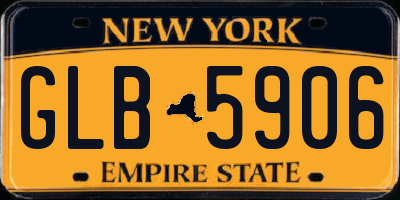 NY license plate GLB5906