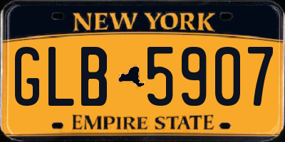 NY license plate GLB5907