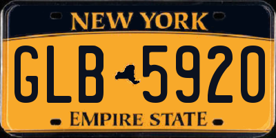 NY license plate GLB5920
