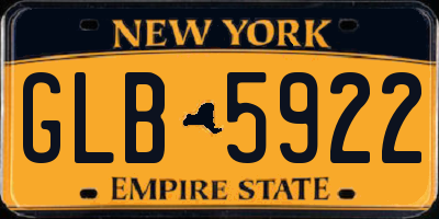 NY license plate GLB5922