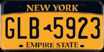 NY license plate GLB5923