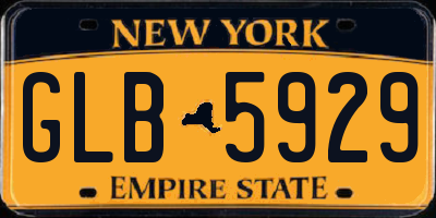 NY license plate GLB5929