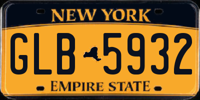 NY license plate GLB5932