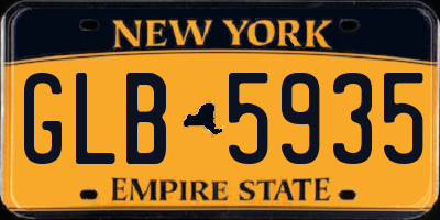 NY license plate GLB5935