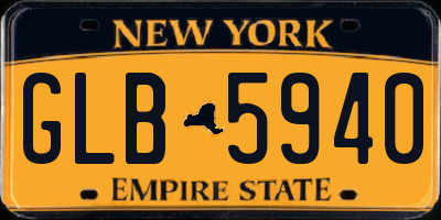 NY license plate GLB5940